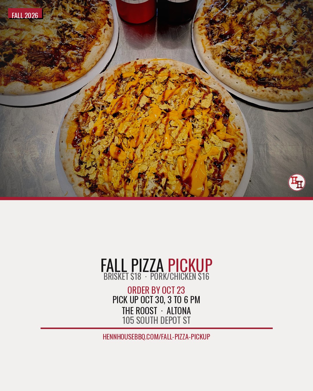 Fall Pizza pickup info poster